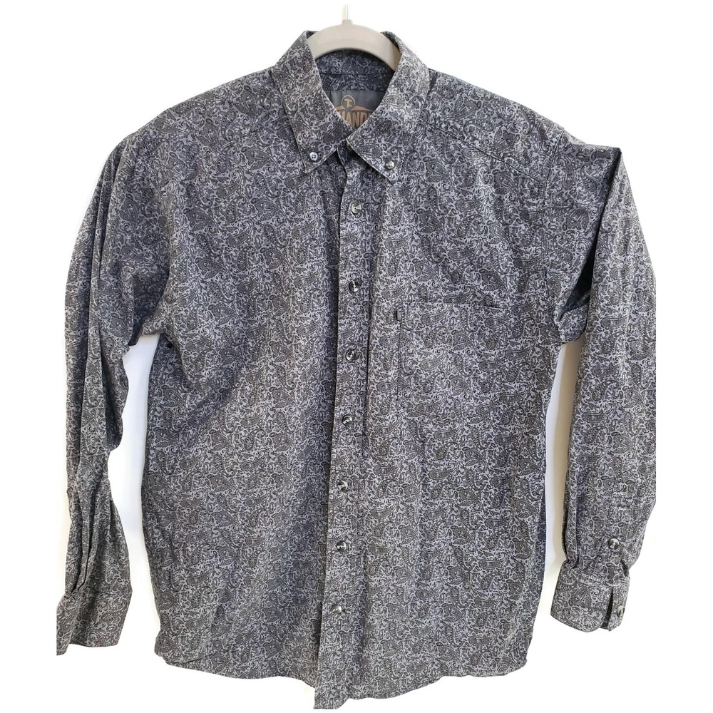 Panhandle Shirt Mens Medium‎ Paisley Button Down Western Tuf Cooper Performance